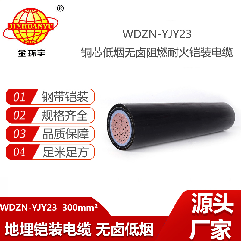 金环宇电线电缆 深圳低烟无卤铠装电力电缆 铜芯WDZN-YJY23-300平方